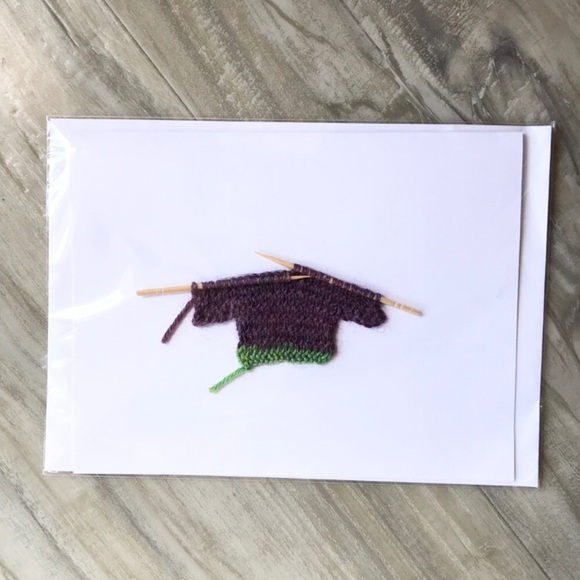 Hand-knit sweater card - Picture 1 of 2